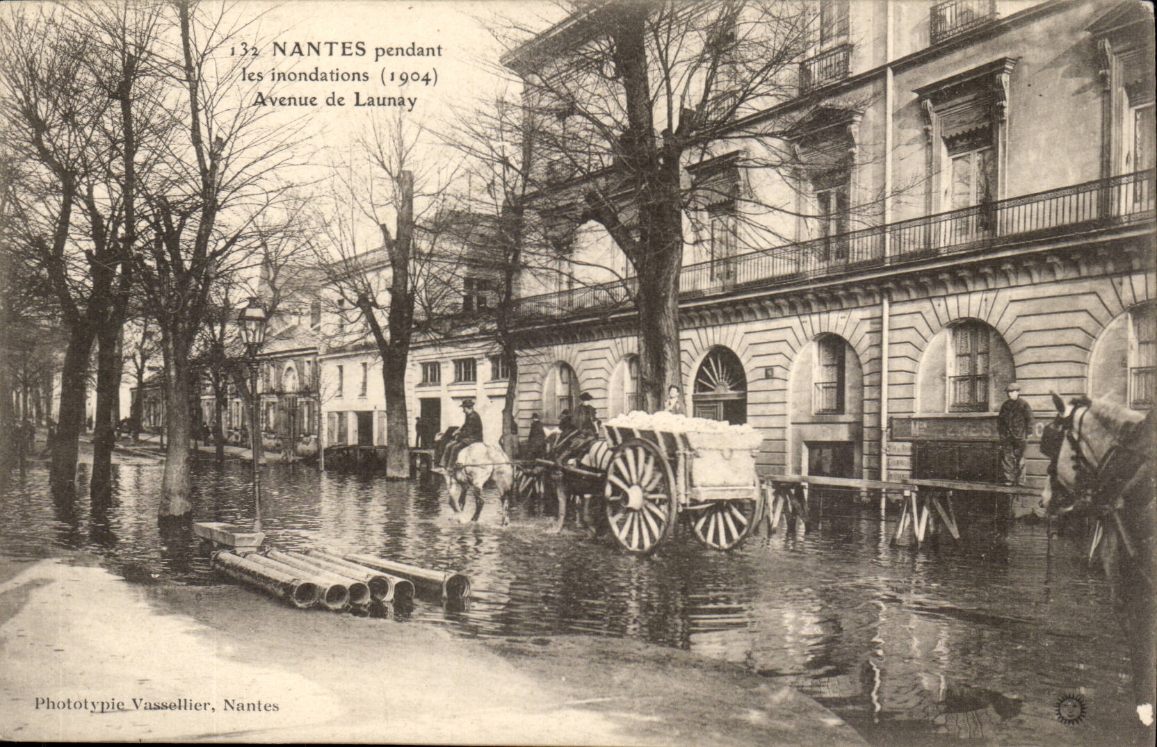 Nantes CPA Inondations de fevrier 1904 Avenue de Launay