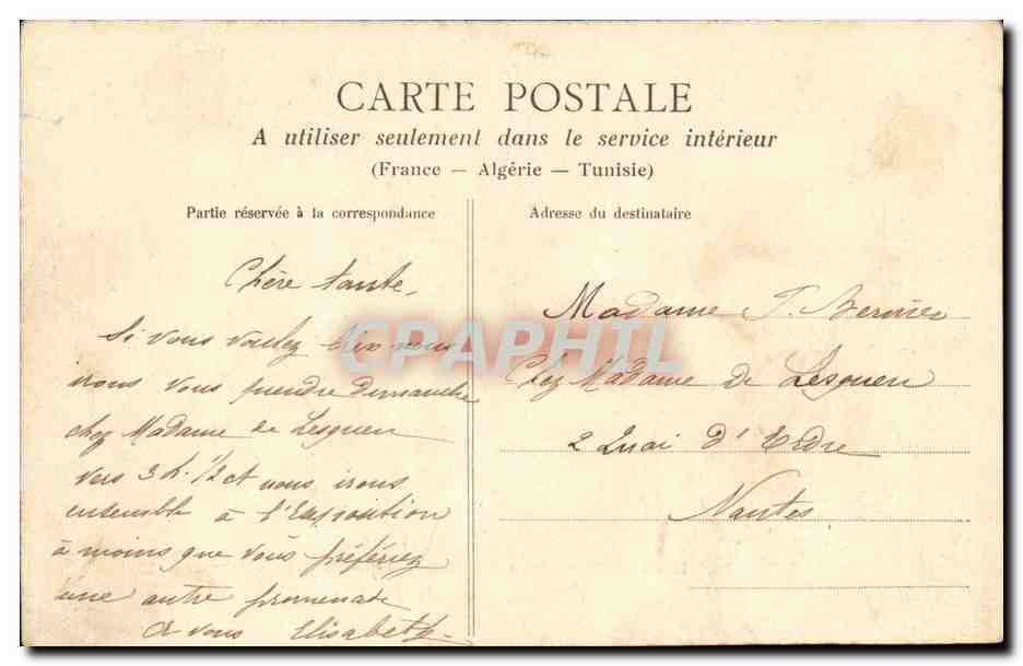 Les inondations à Nantes - Février 1904 — Le quai des Tanneurs — éditeur Jules Le Goff — Rückseite