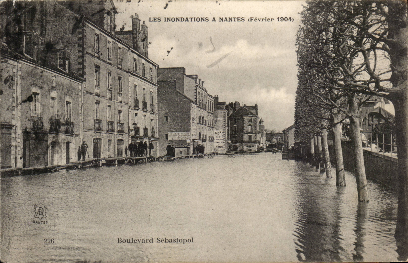 Le allagazioni a Nantes (Febbraio 1904) — Boulevard Sébastopol — NANTES 226