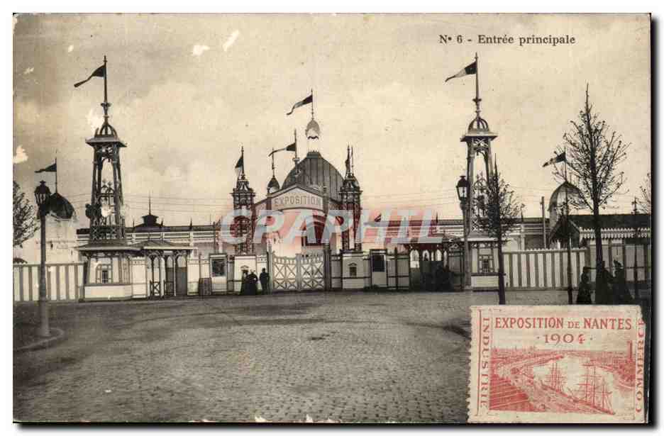 Entrée principale — Exposition de Nantes 1904 — Édition Héloïtype Dugas, Nantes