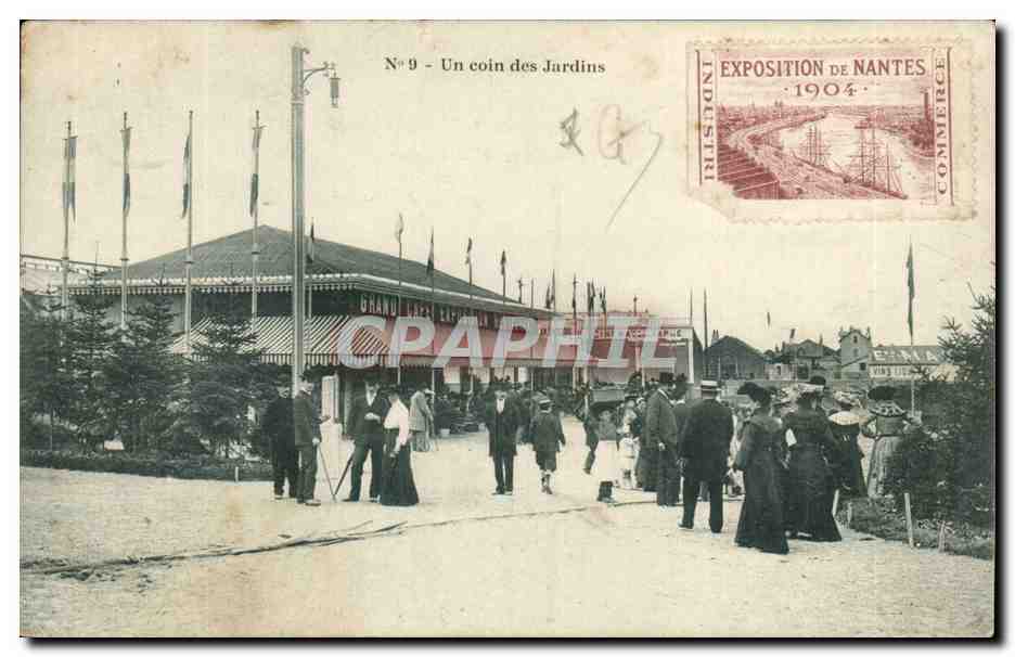 Esposizione di Nantes 1904 — Un angolo dei Giardini — Edizione J. NOZAS, Nantes