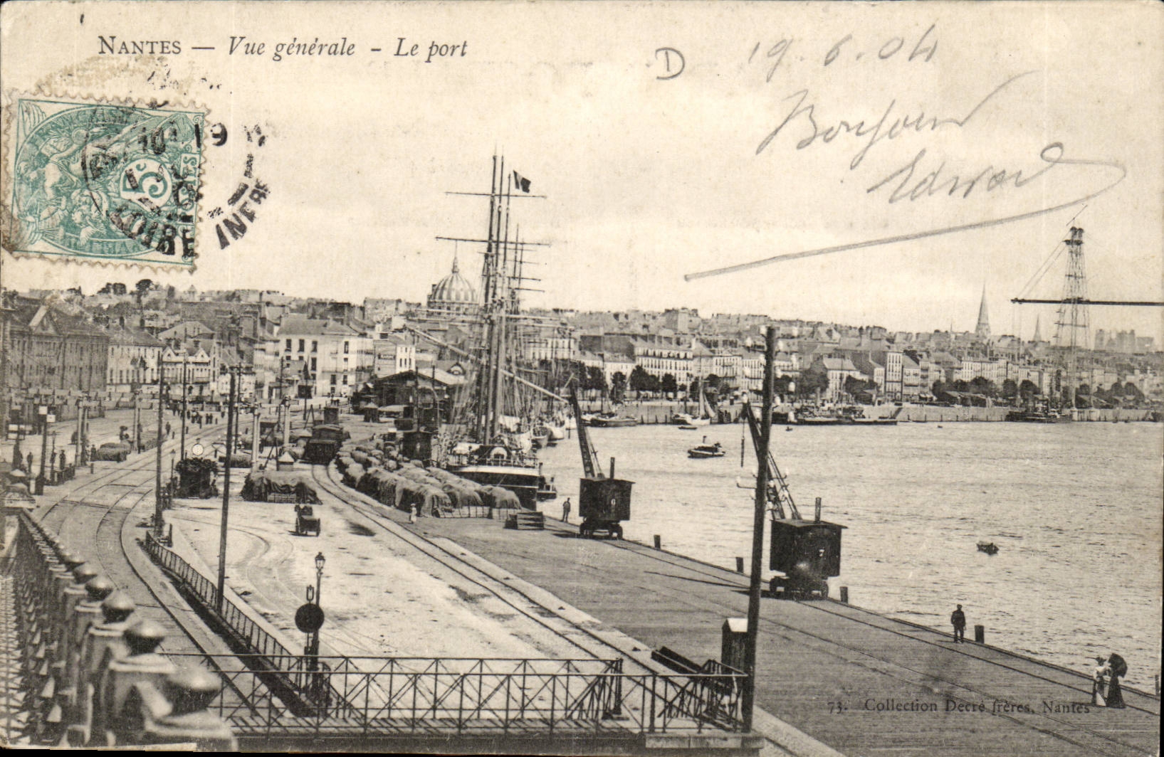 NANTES — Vue générale — Le port — Collection Derro frères, Nantes