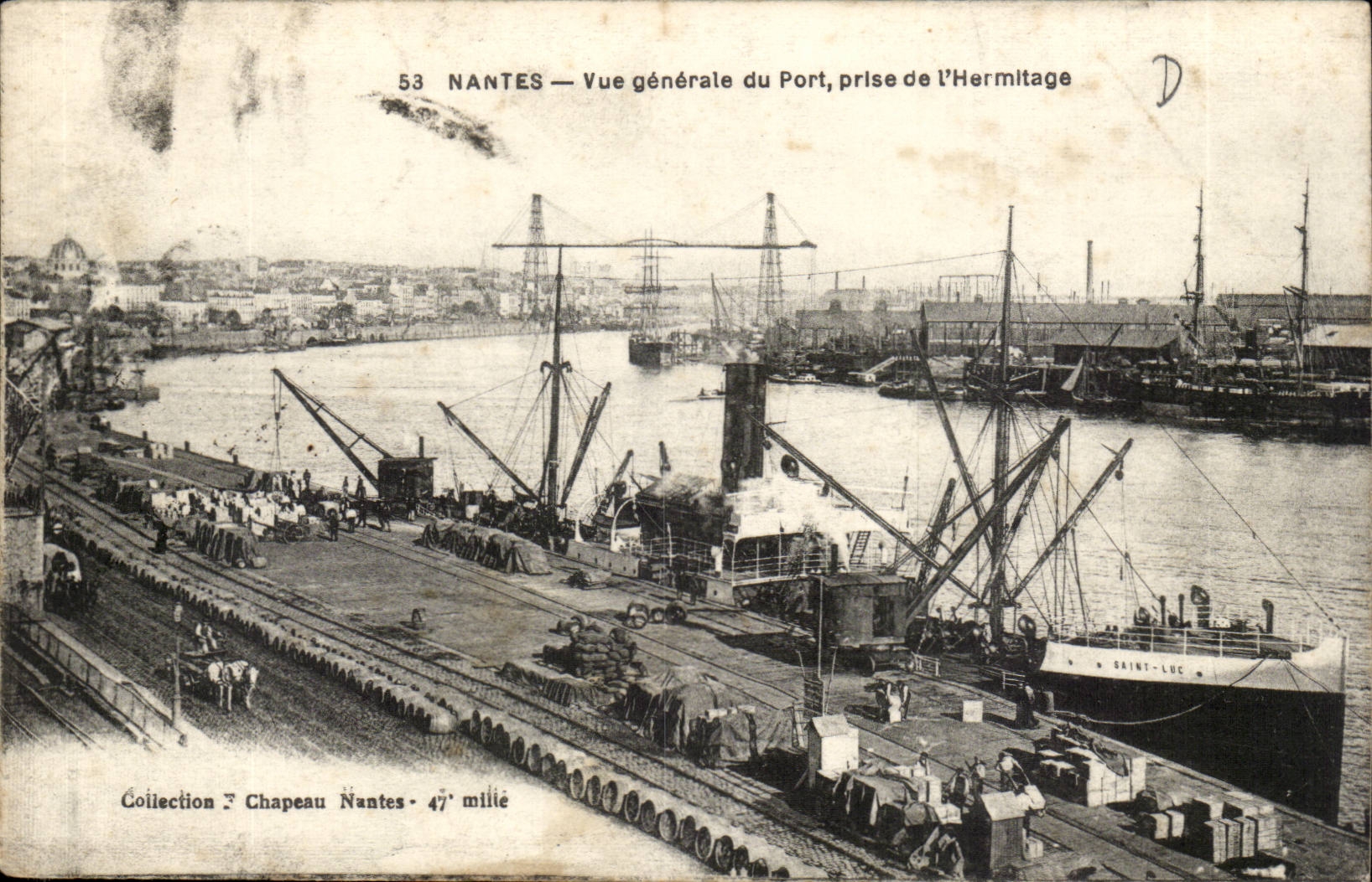 Nantes CPA Vue generale du port prise de l'hermitage