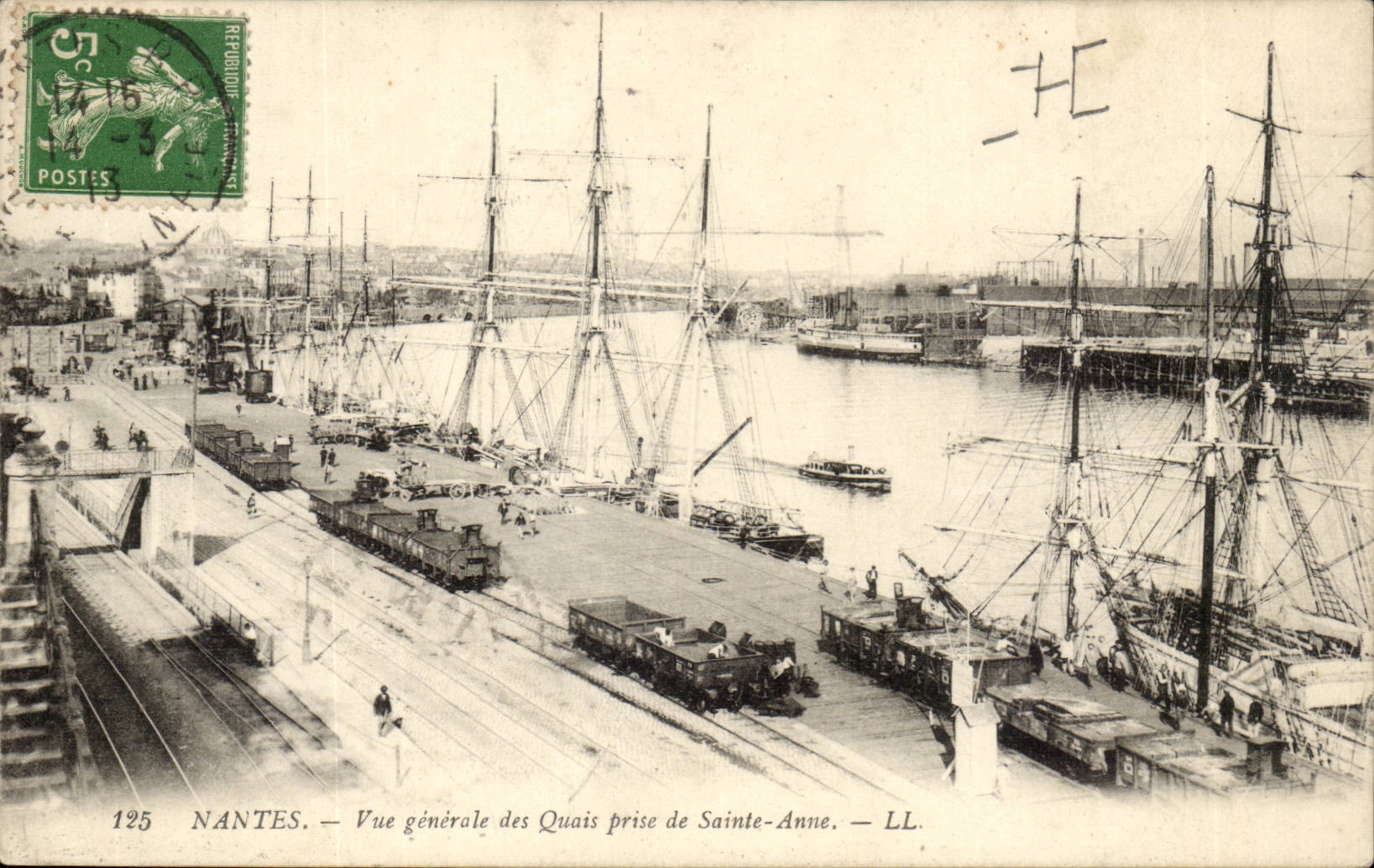 NANTES — General View of the Quays from Sainte-Anne — LL. — No. 125