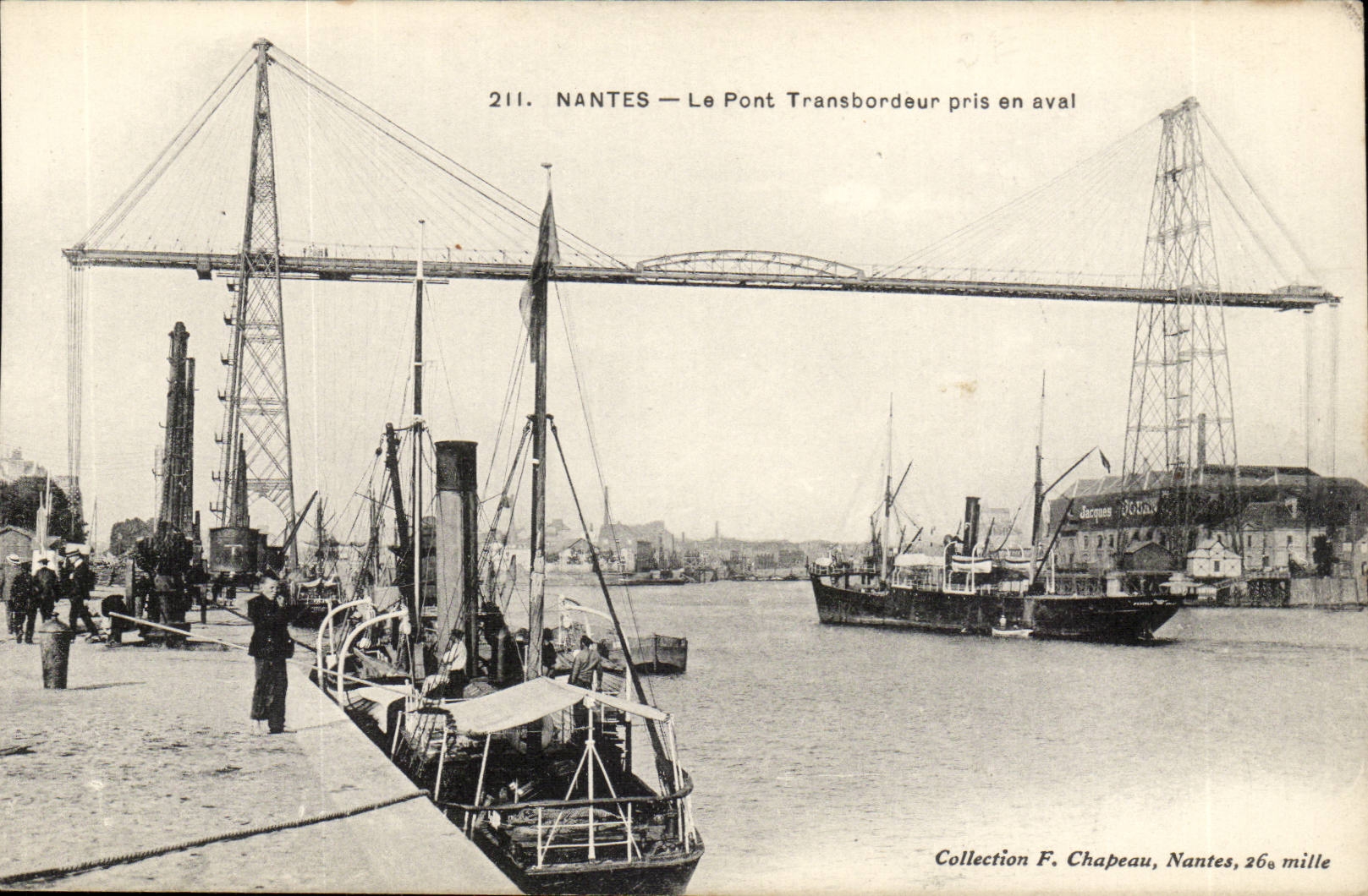 NANTES — Le Pont Transbordeur pris en aval — Collection F. Chapeau, 26e mille