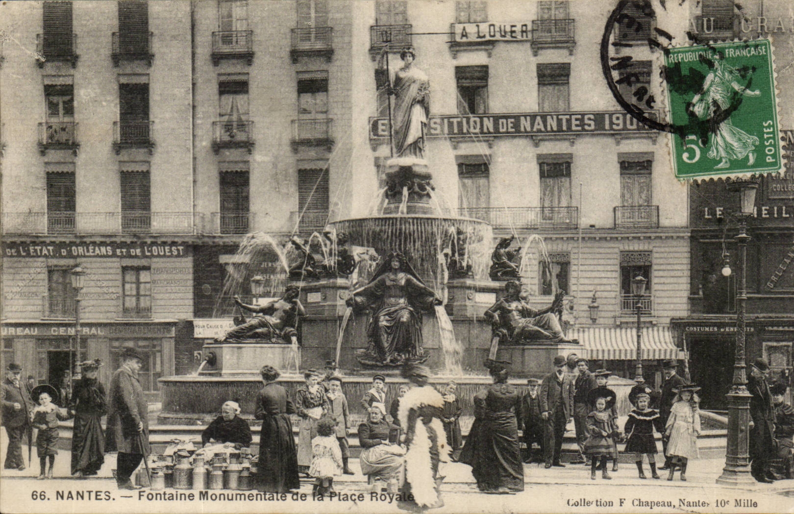 NANTES — Fontaine Monumentale de la Place Royale — Collection F. Chapeau, Nantes, 10e Mille