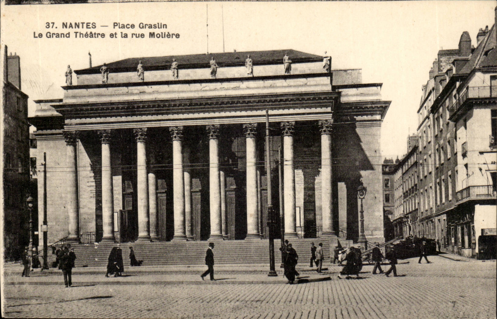 Nantes CPA Place Graslin Le grand theatre et la rue Moliere