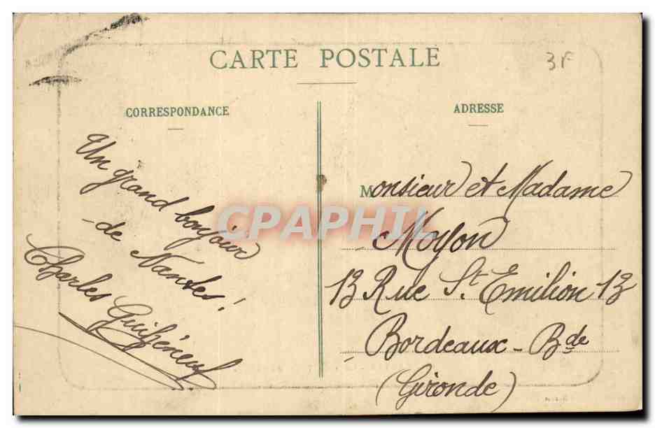 Nantes CPA Les trois tours du chateau — Rückseite
