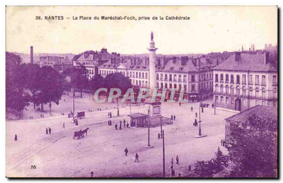 Nantes CPA Place du Marechal Foch prise de la cathedrale