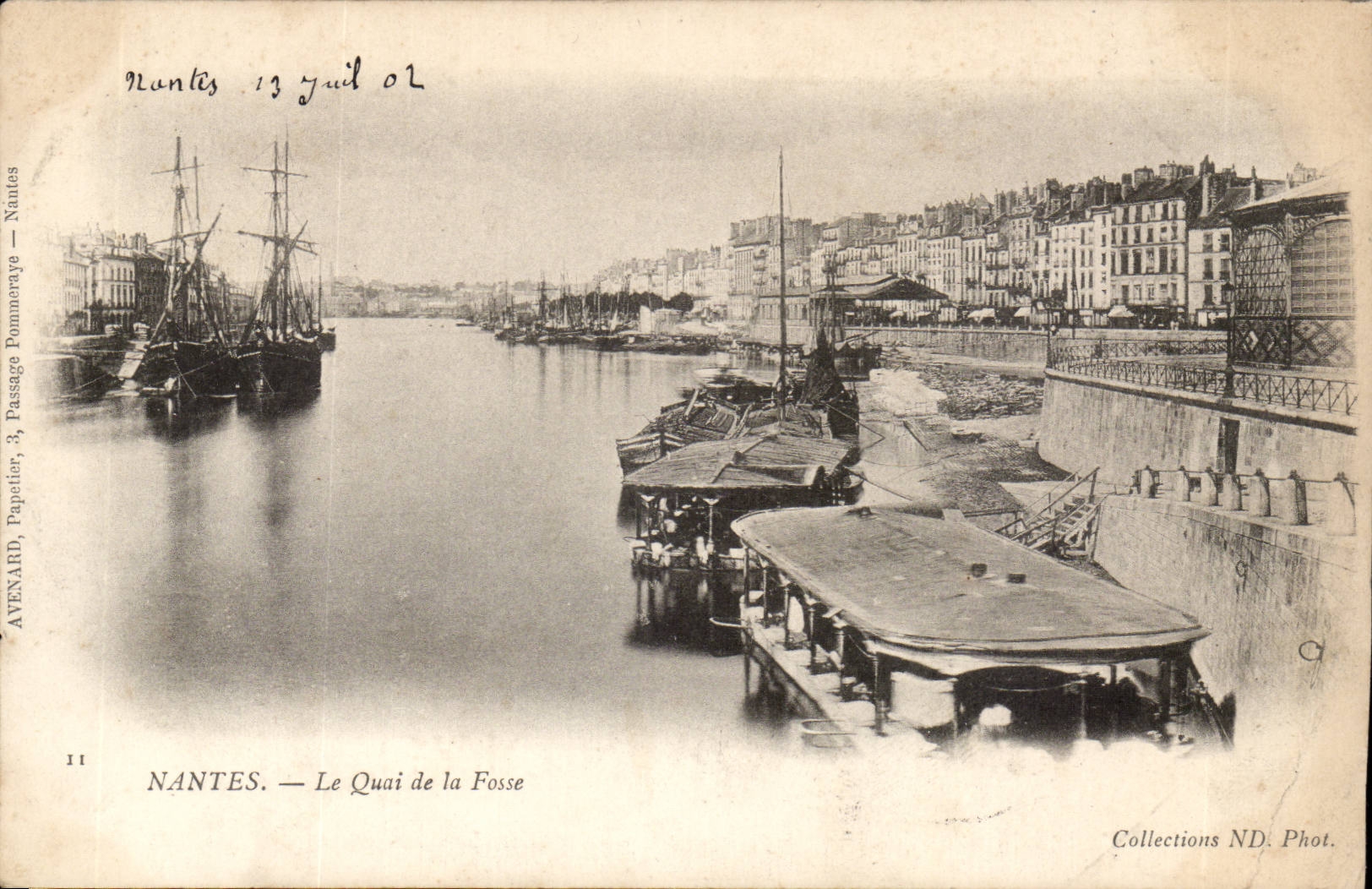 Nantes — Le Quai de la Fosse — Avenard, Papetier, 3, Passage Pommeraye — Nantes
