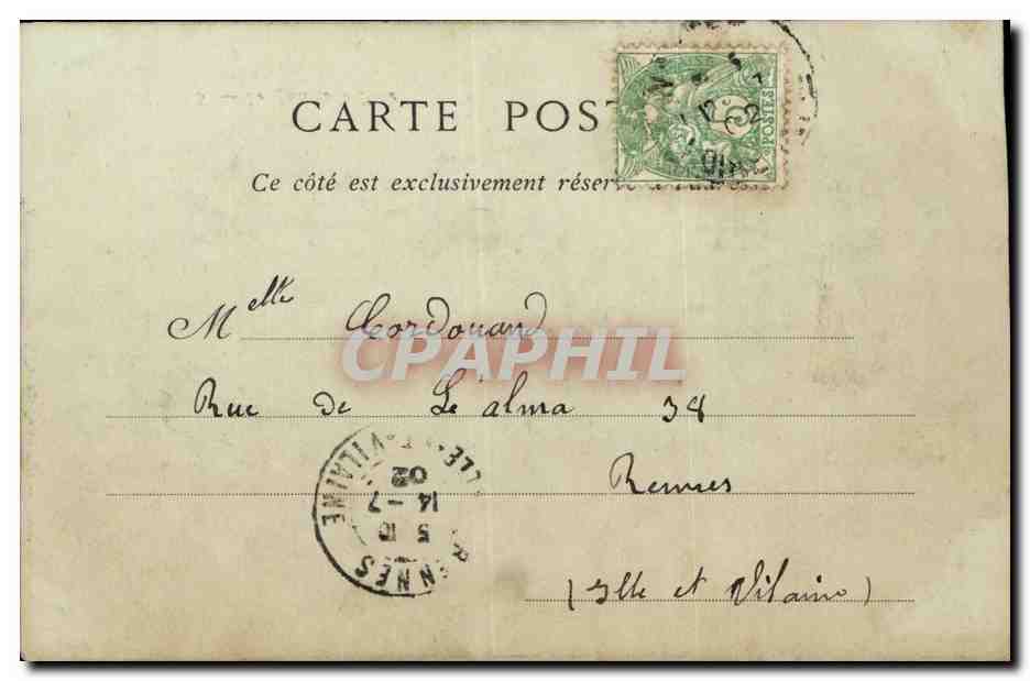 Nantes — Le Quai de la Fosse — Avenard, Papetier, 3, Passage Pommeraye — Nantes — Verso