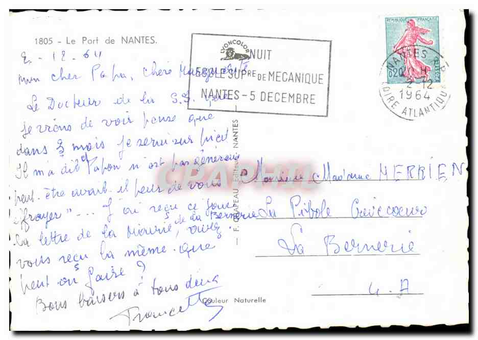 Nantes CPM Le port de Nantes — Verso