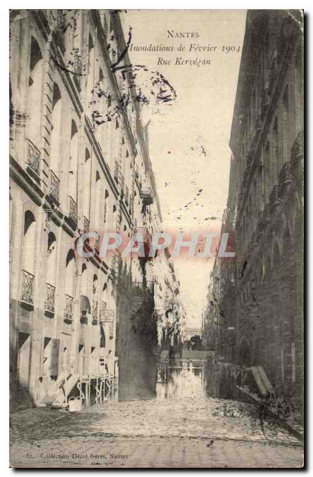 Nantes CPA Les innondations de fevrier 1904 Rue Kervegan