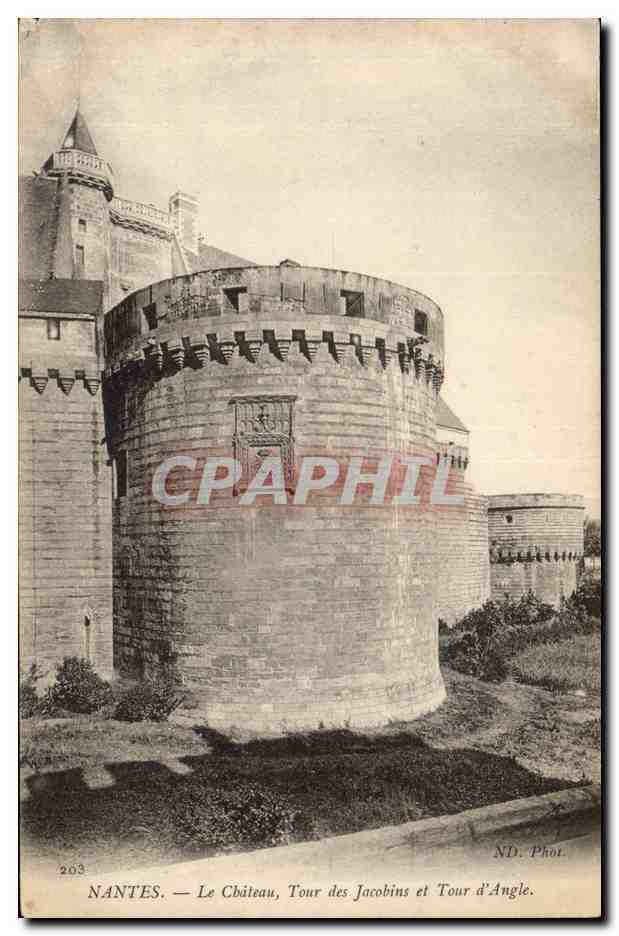 Nantes CPA Le chateau Tour des Jacobins et tour d'angle