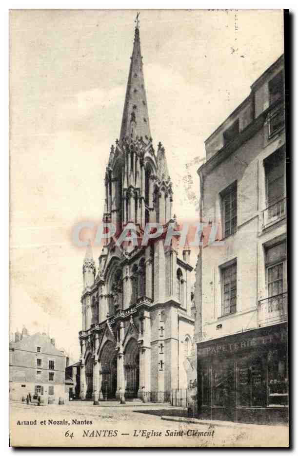Nantes CPA L'eglise Saint Clement (papeterie)