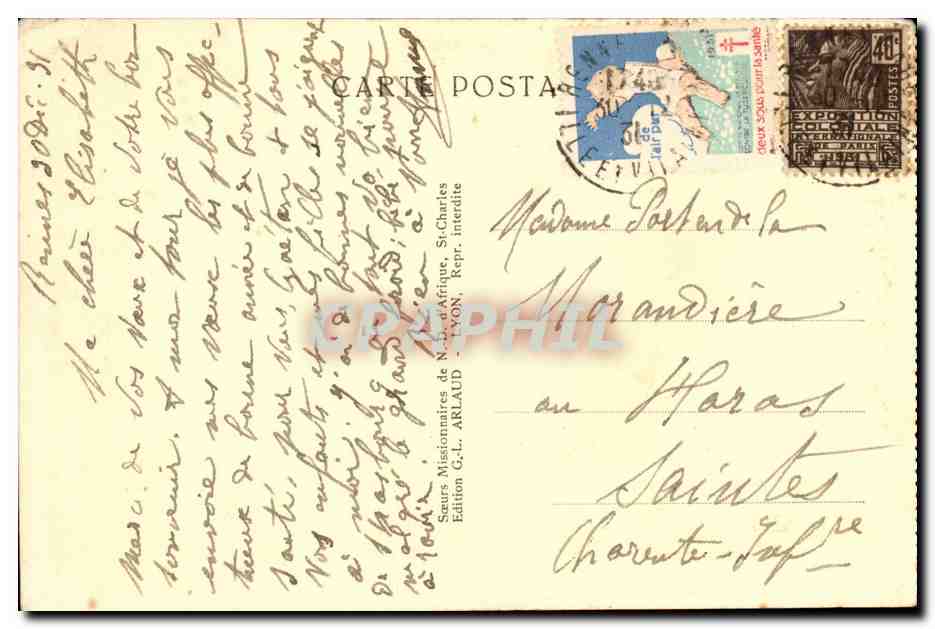 Algerie et Kabylie CPA St Charles l rophelinat autour du plat de couscous enfants  — Back
