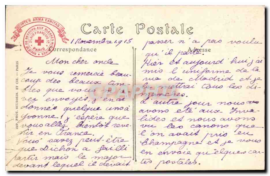 Musee de l armee CPA Campagne 1914 1915 Mitrailleuse prise sur l ennemi — Rückseite