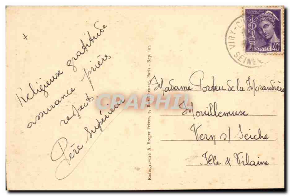 CPA Institut missionaire Saint Clement Viry Chatillon Sur la riviere — Back