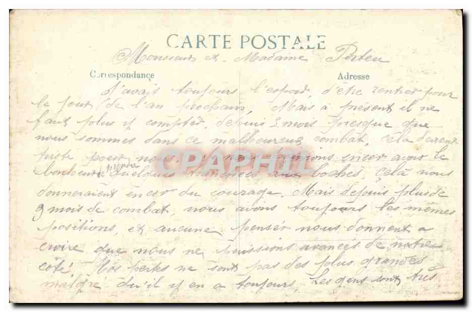 CPA 1914 Bataille de la Marne LE chateau d etrepy apres le bombardement — Rückseite