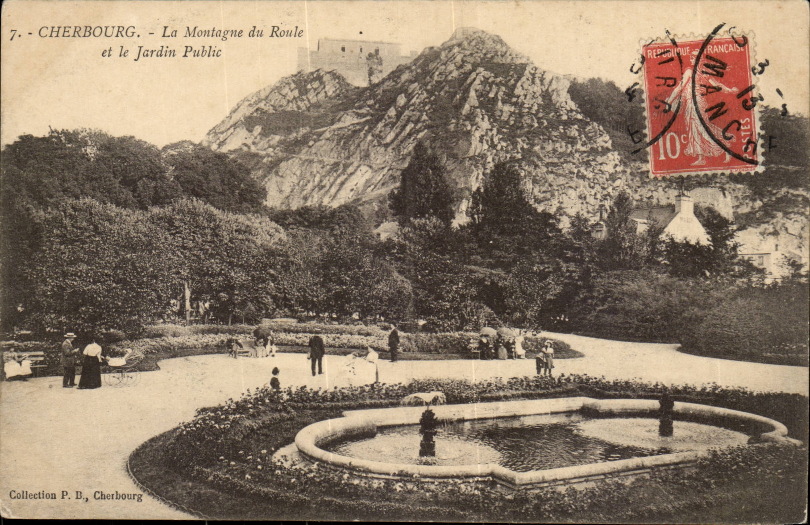 CPA Cherbourg La montagne du Roule et le jardin public