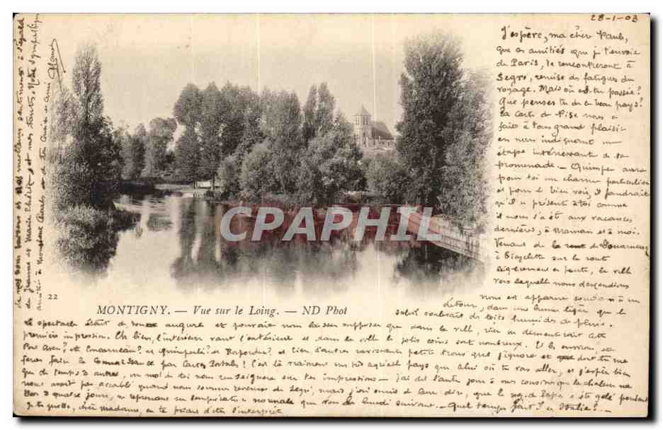 CPA Montigny Vue sur le Loing
