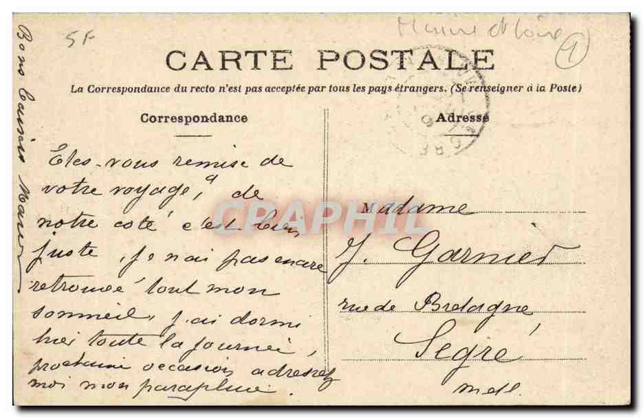 CPA Angers Le chateau et le roi Rene — Rückseite