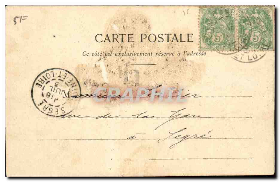 Grez en Bouere CPA Chateau de Villebois Mareuil — Rückseite