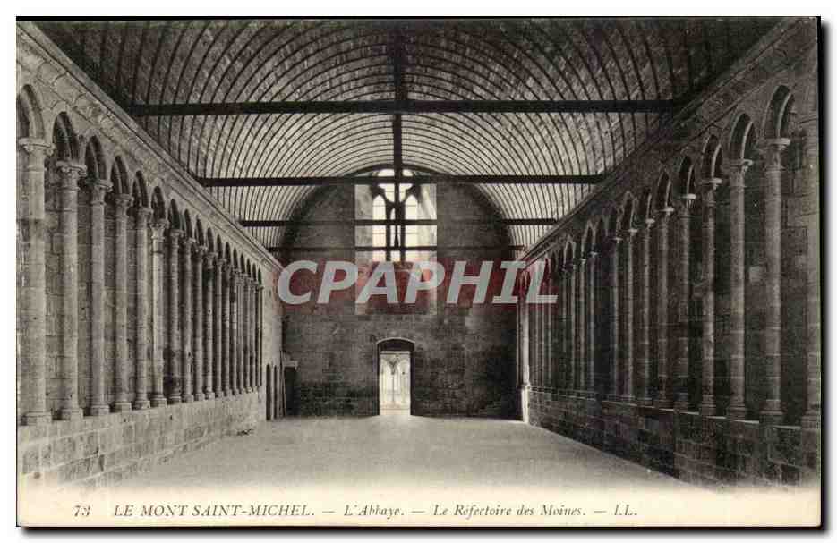 Mont Saint Michel CPA L'abbaye Le refectoire des moines