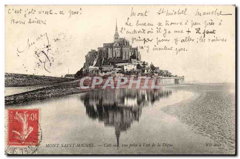 Mont Saint Michel CPA Cote sud vue prise a l est de la digue