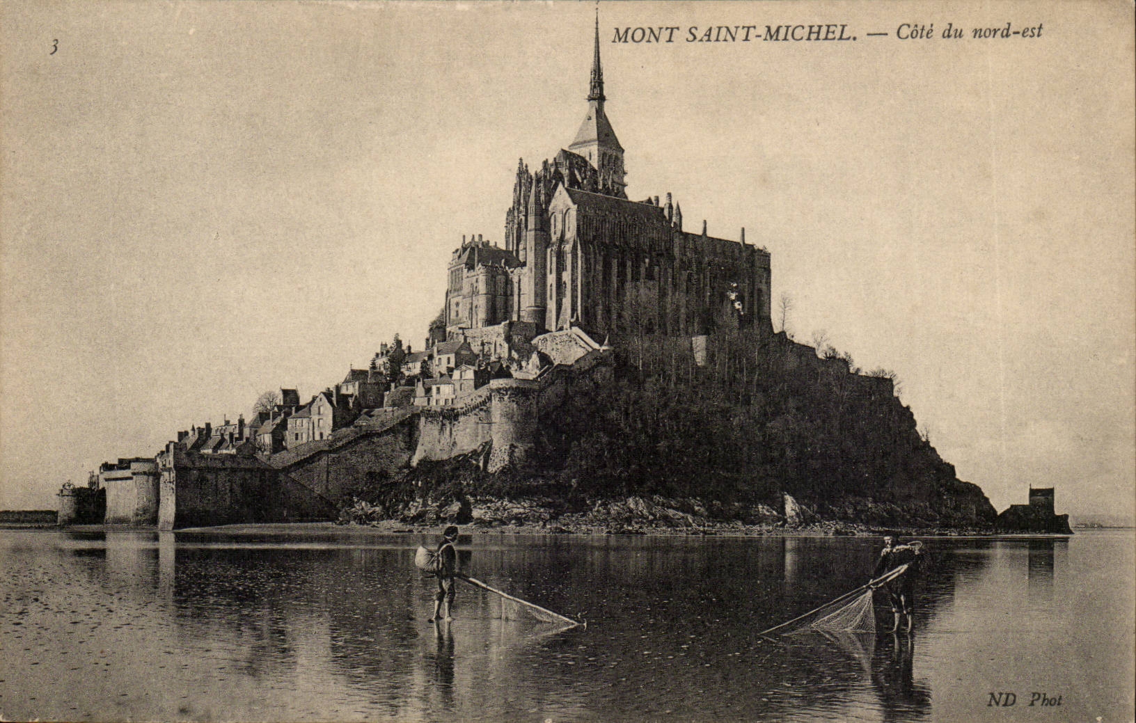 Mont Saint Michel CPA Cote du nord est (pecheurs)