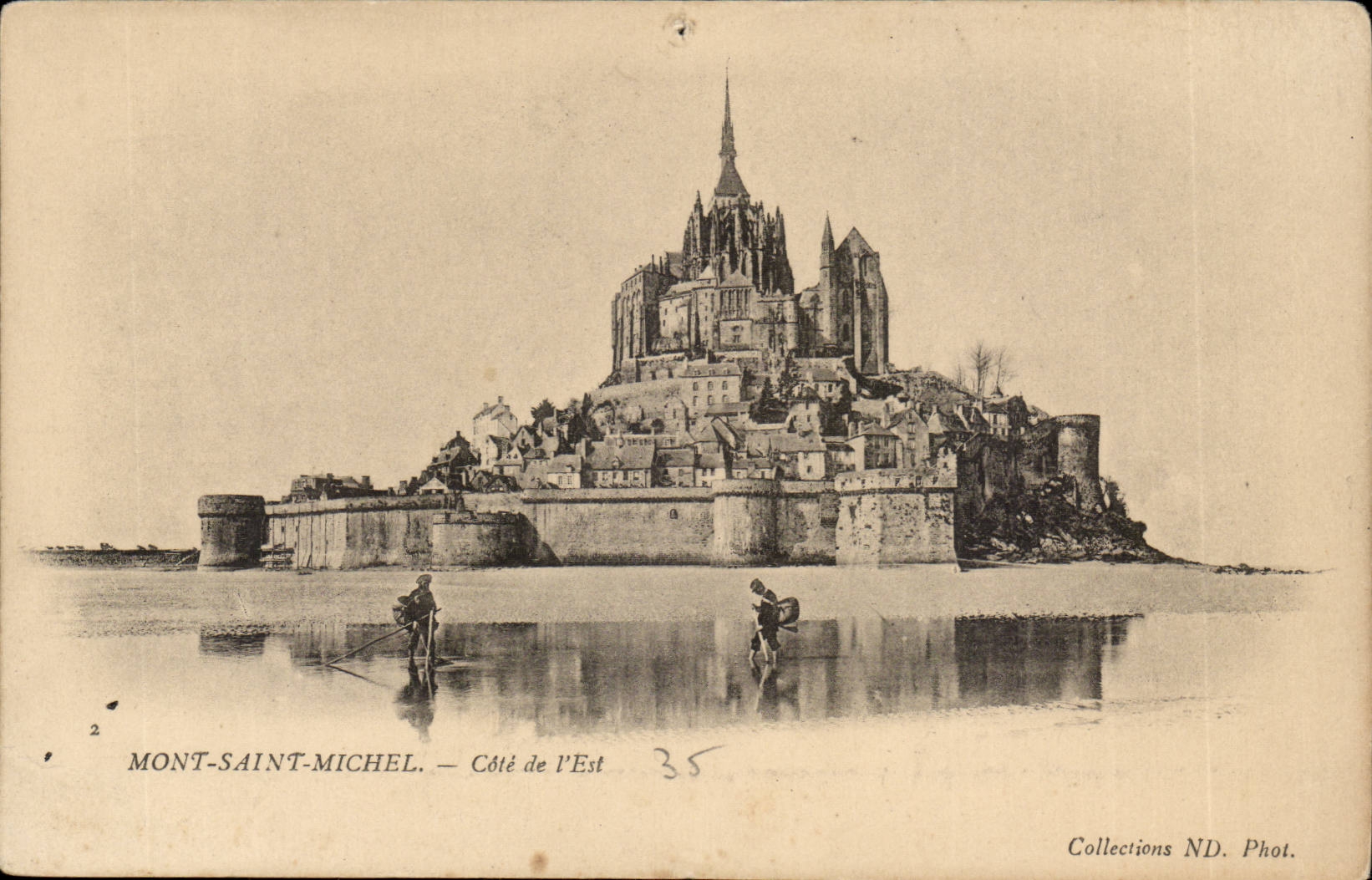 Mont Saint Michel CPA Cote de l est (pecheurs)