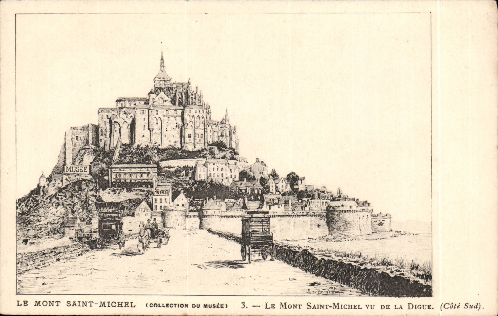 Mont Saint Michel CPA Le Mont saint michel vu de la digue