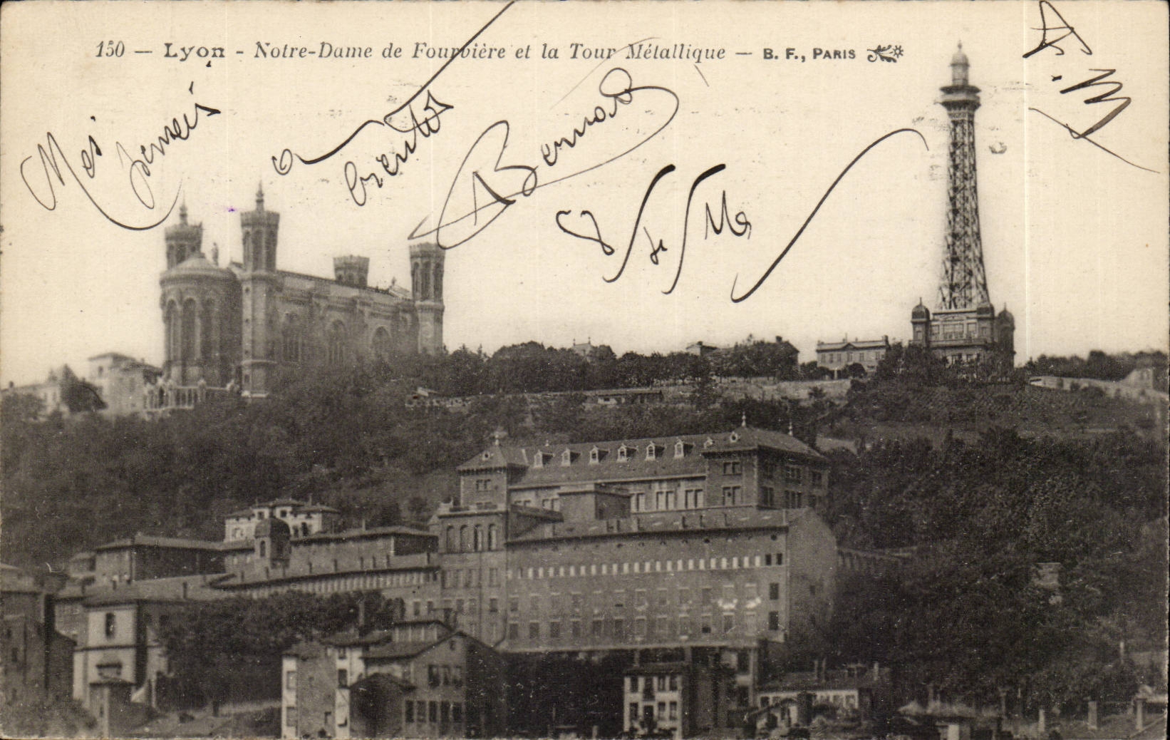 Lyon - Notre-Dame de Fourvière et la Tour Métallique — B.F., Paris