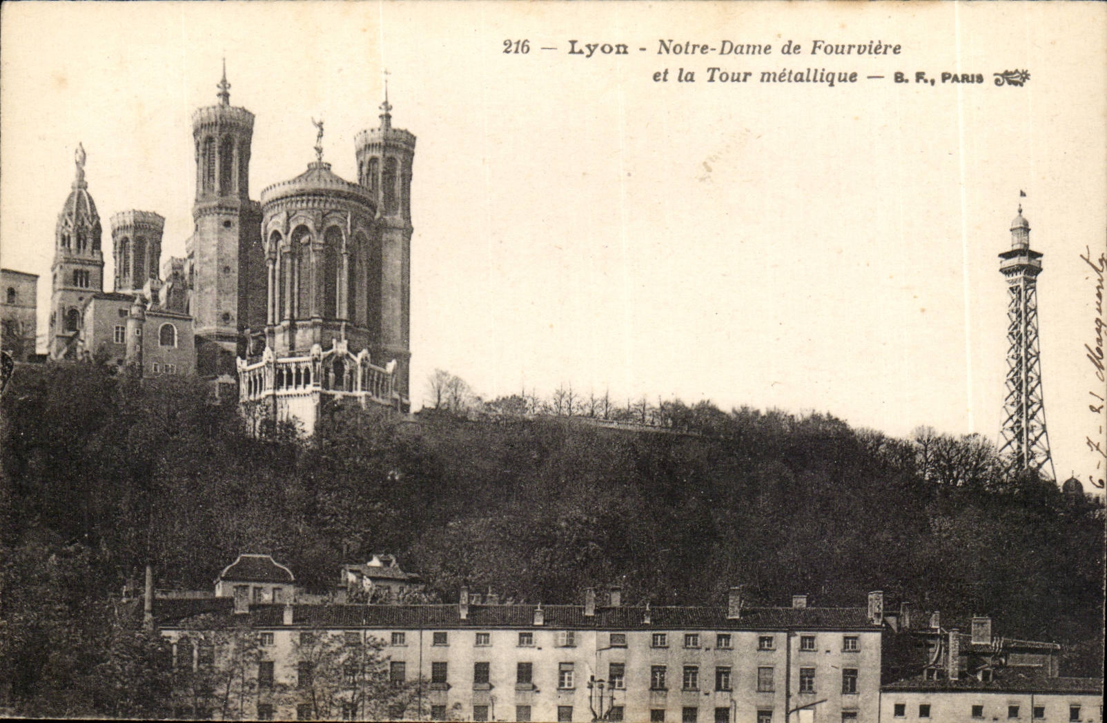 Lyon - Notre-Dame de Fourvière et la Tour métallique — B.F., PARIS