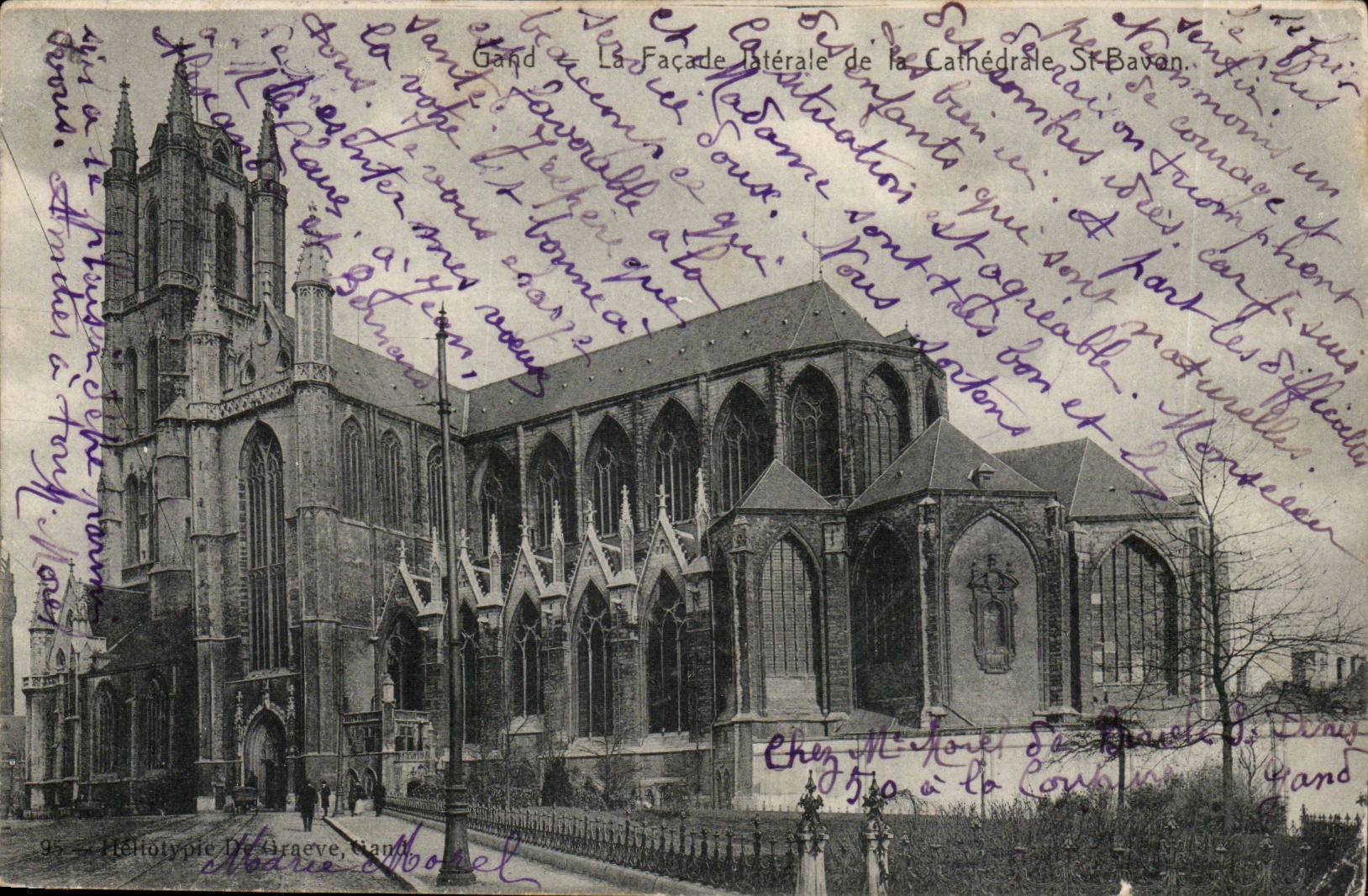 Belgie Belgique Gand CPA La facade laterale de la cathedrale St Bavon