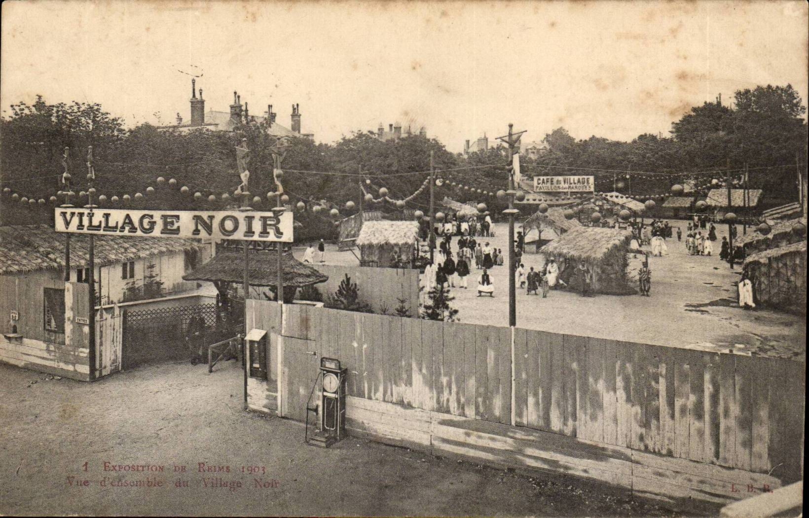 Village Noir — Exposition de Rims 1903 — E. D. B.