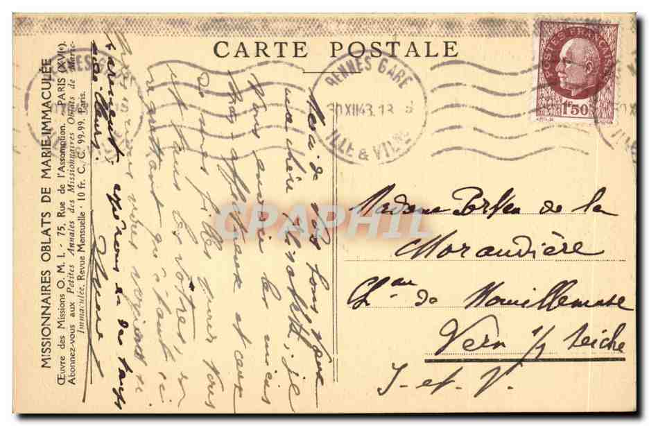 CPA Missions d extreme nord canadien l eveque arrive a sa tente CAnada — Back