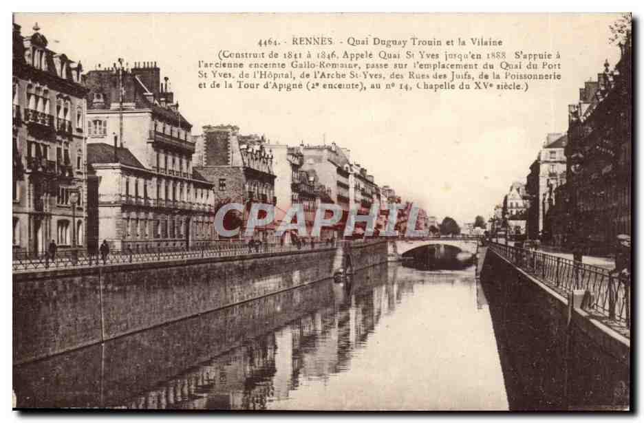 Rennes CPA Quai Duguay Trouin et la Vilaine