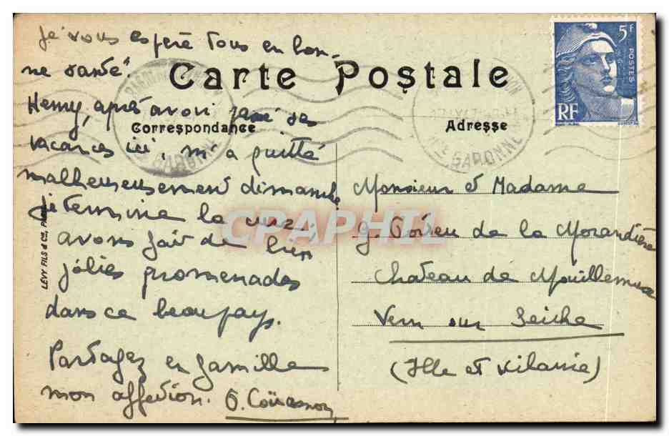 Saint Bertrand de Comminges CPA La galerie des tombeaux (Morandiere) — Verso