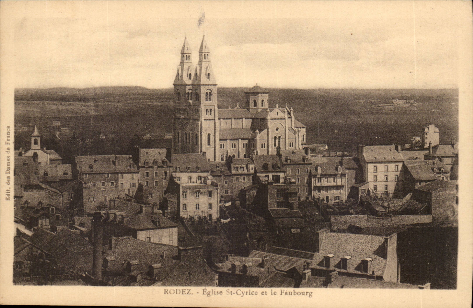 Rodez CPA Eglise St Cyrice et le faubourg