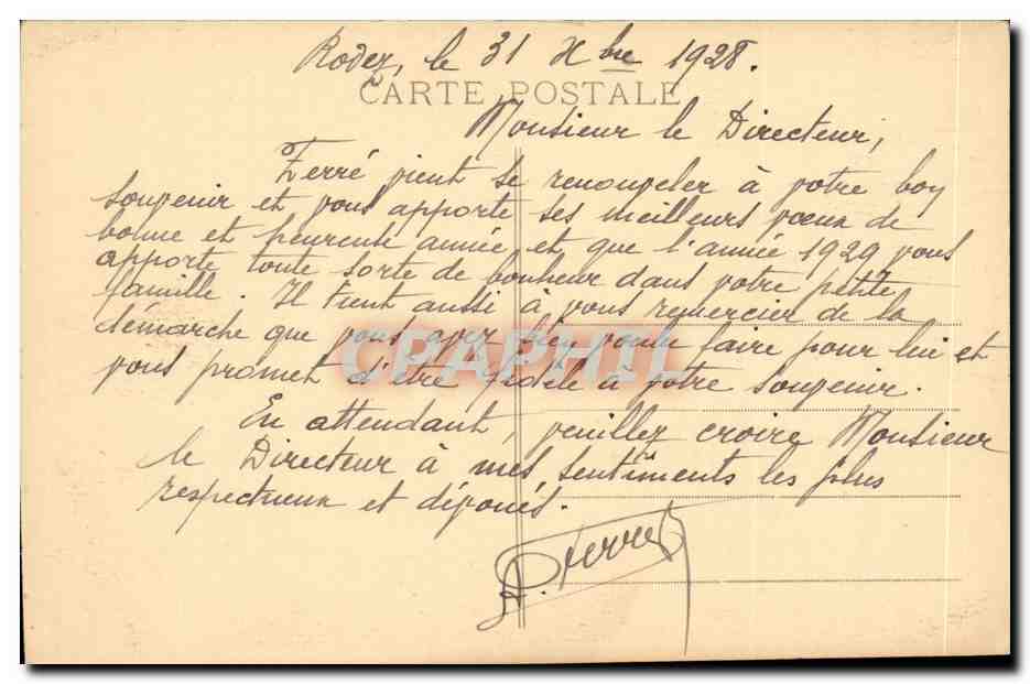 Rodez CPA Eglise St Cyrice et le faubourg — Rückseite