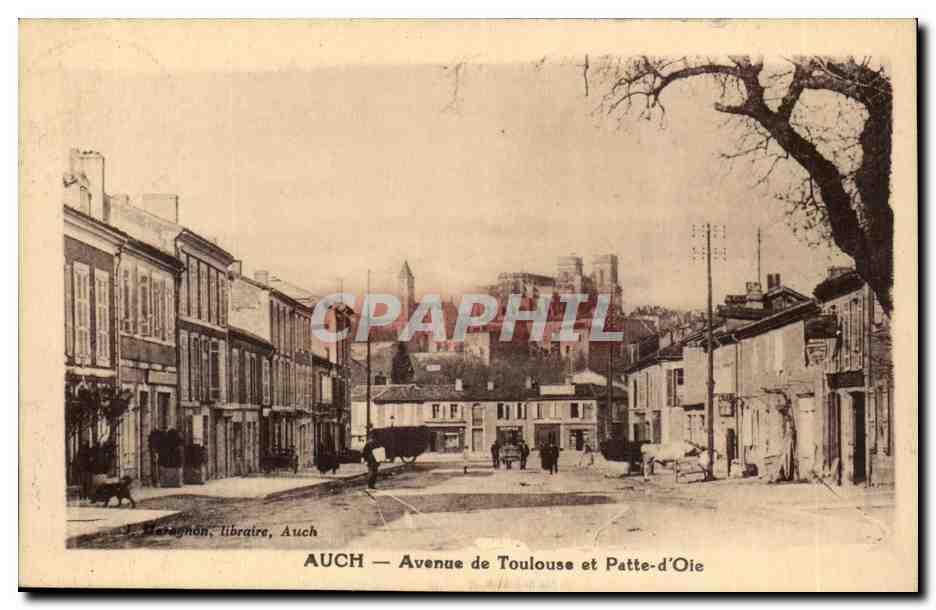 Auch — Avenue de Toulouse et Patte-d'Oie — Librairie Meragnon, Auch