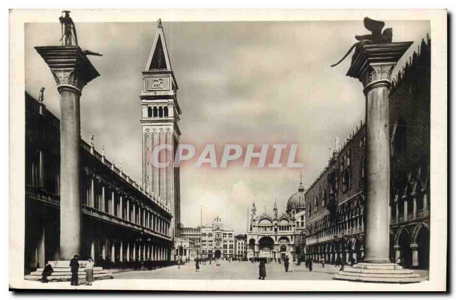 venise Venezia CPA Plazetta s Marco e Campanile Italie Italia Lion