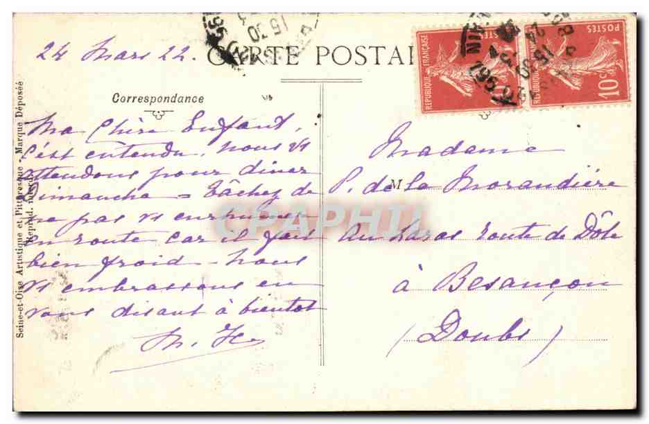 Chevreuse CPA le chateau de la Madeleine par J G Wille par Weisbrod — Verso