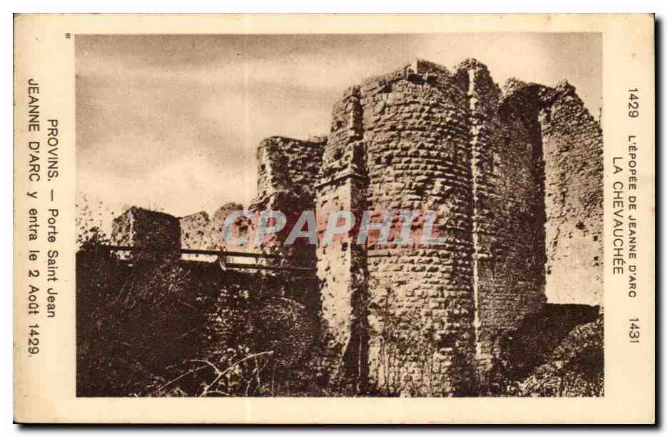 CPA l'epopee de Jeanne d'arc La chevauchee Provins porte Saint Jean 1429