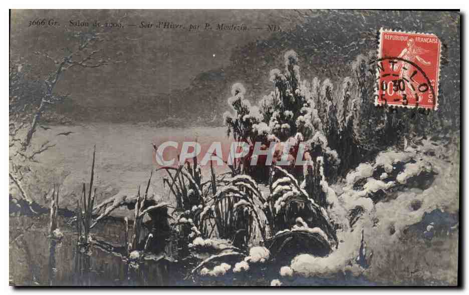 CPA Salon de 1909 Soir d'hiver par P Montezin