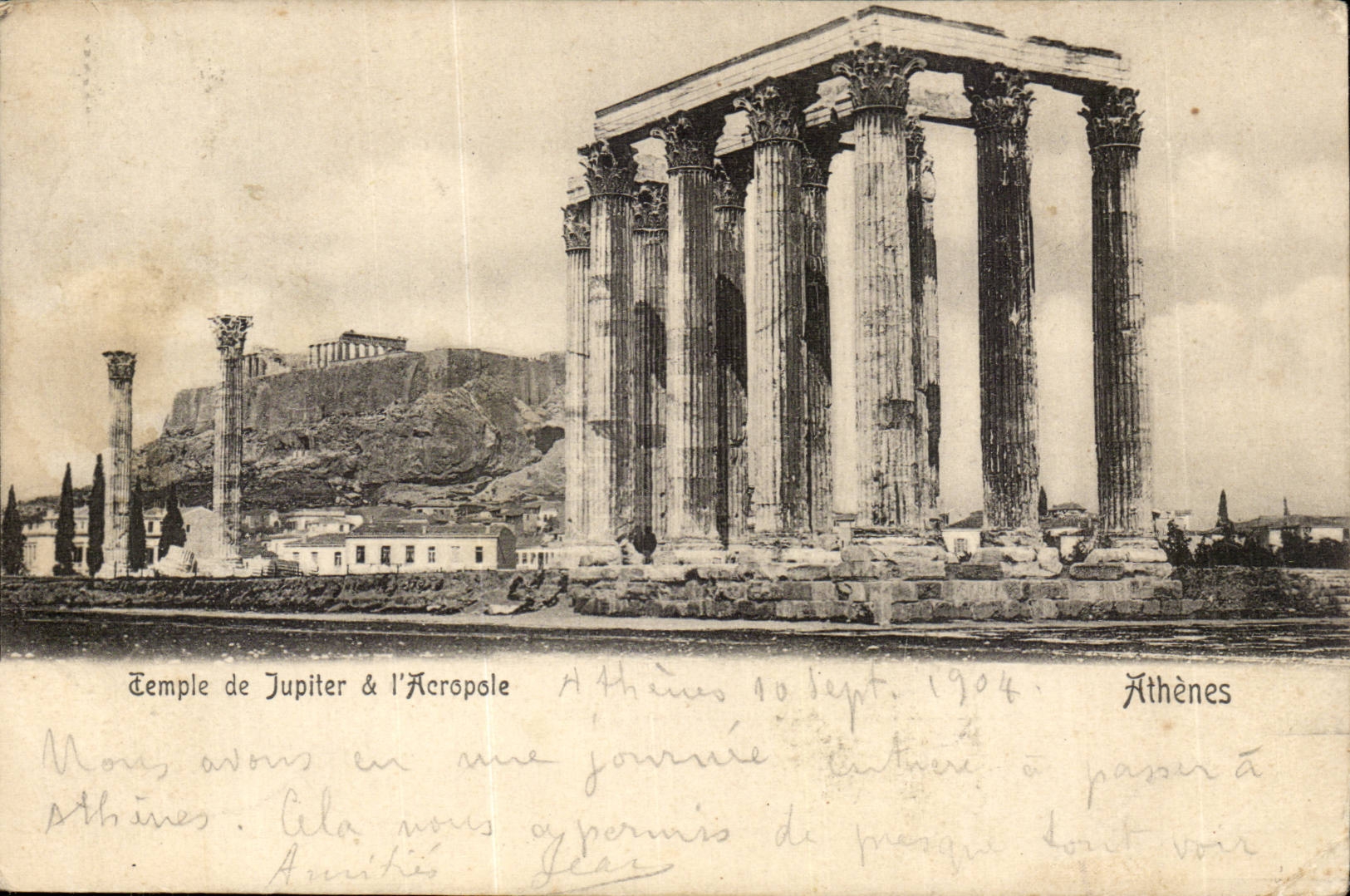 Greece Grece CPA Athenes Temple de Jupite a l'acropole