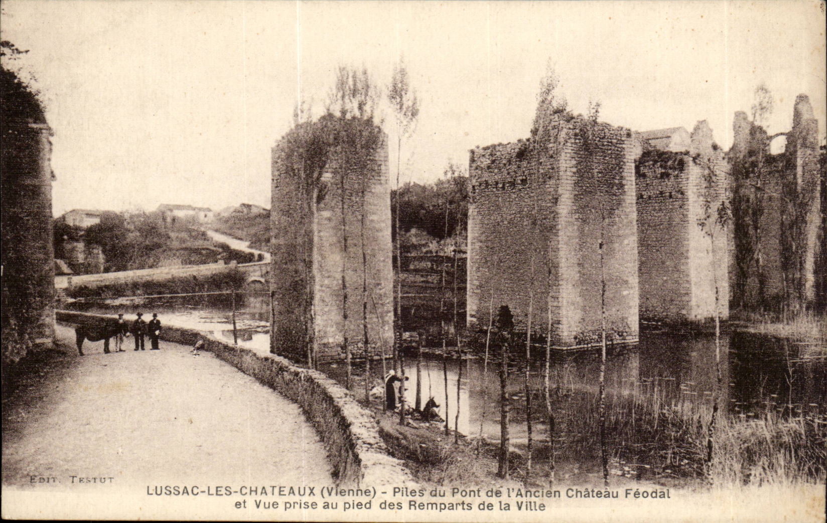 Lussac les Chateaux CPA Piles du pont de l'ancien chateau et vue prise des remparts de la ville