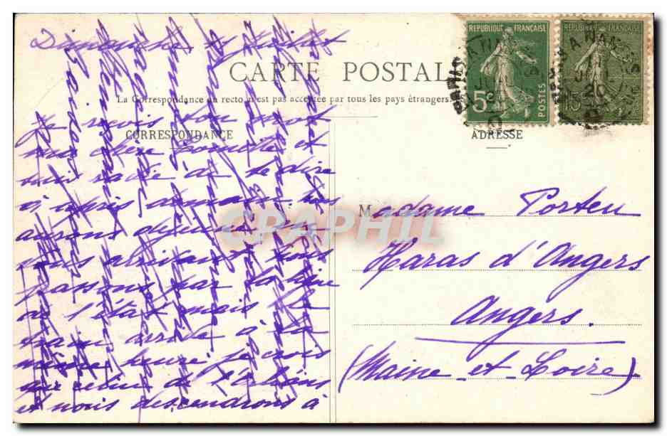 Poitiers - Vue du Clain (prise de Blossac) - Collection H. B. - 111 — Verso
