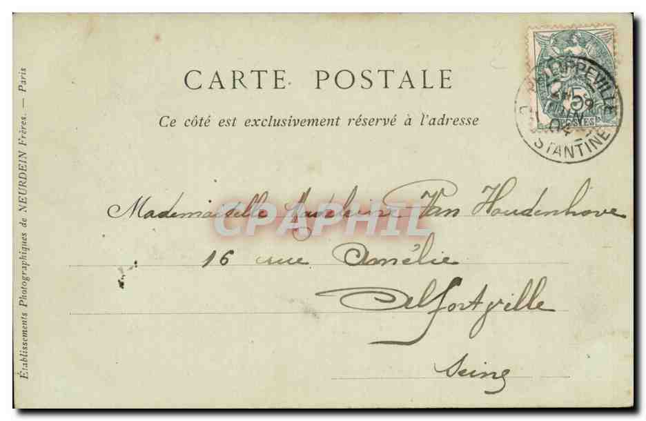 Philippeville — La Place de la Marine et la Rue Nationale — Collections ND Phot — Verso